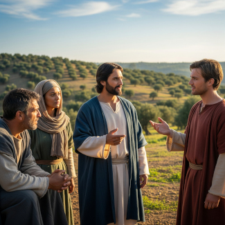 James and John talking to Jesus